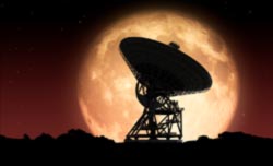Radio Telescope and Moon